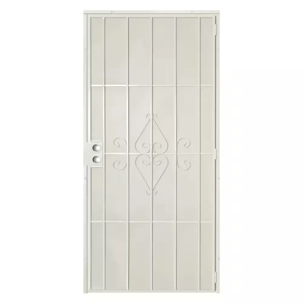 36 in. x 80 in. Su Casa Universal Navajo White Surface Mount Steel Security Door with Expanded Metal Screen - image 1