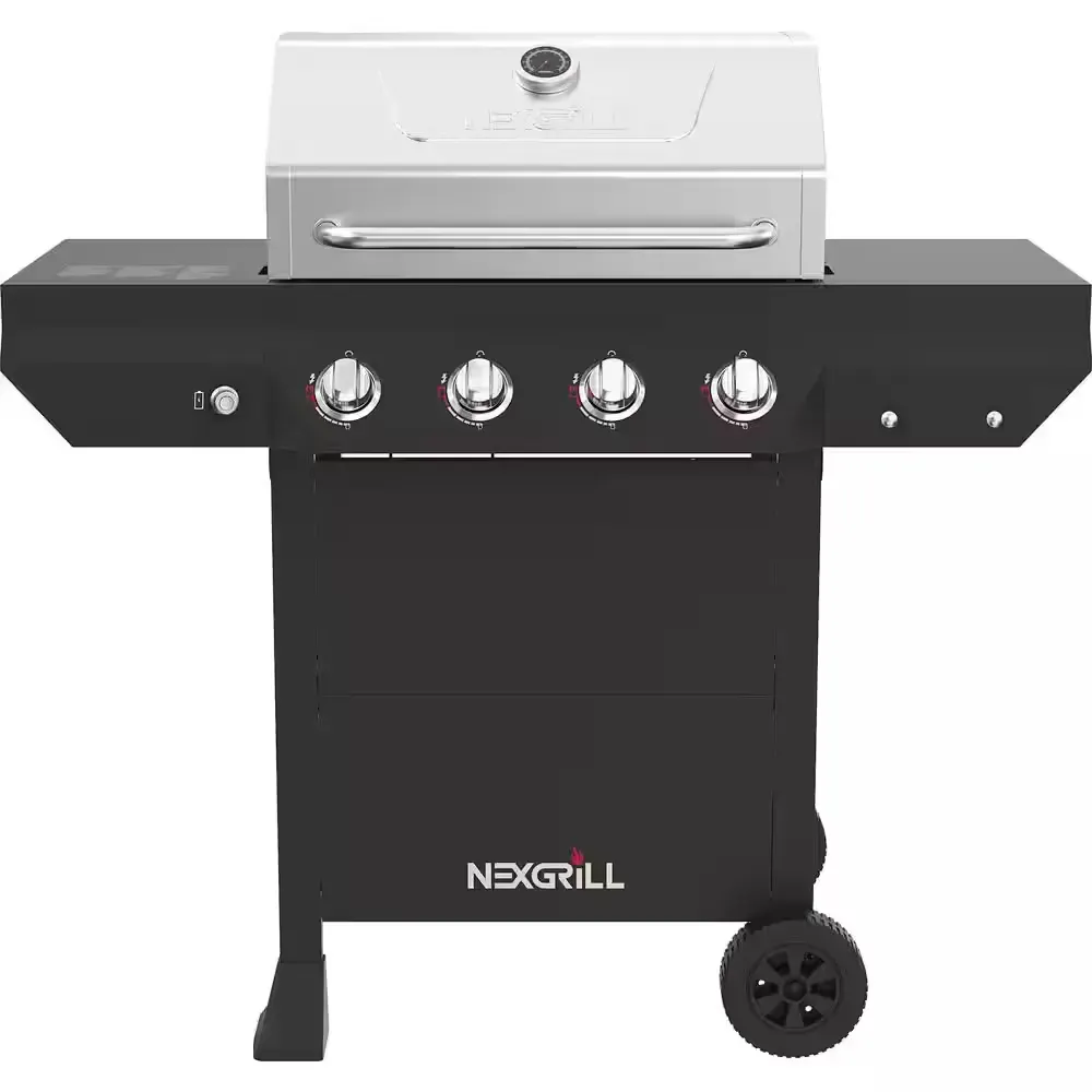 4-Burner Propane Gas Grill in Black with Stainless Steel Main Lid - image 1