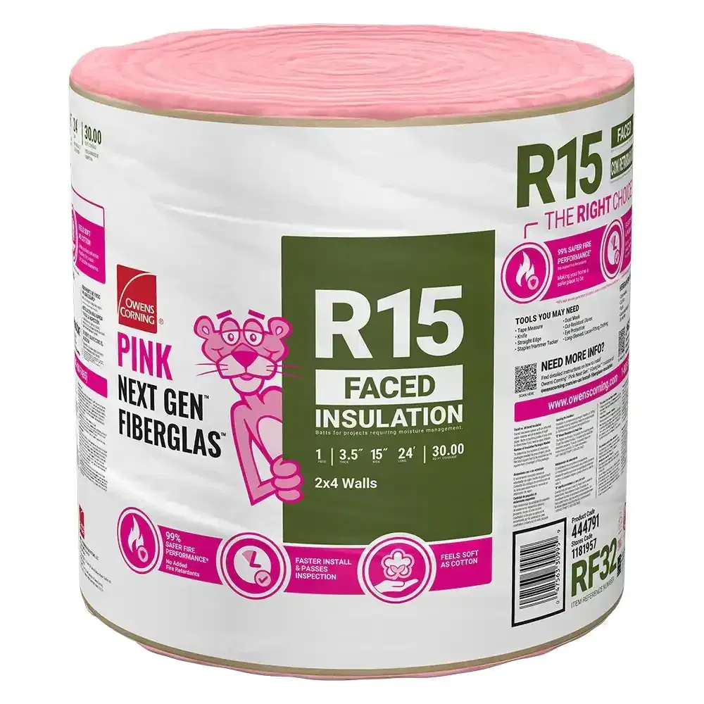 *** pack of 18 ***R- 15 Faced Fiberglass Insulation Roll 15 in. x 24 ft. (1 Roll) - image 1