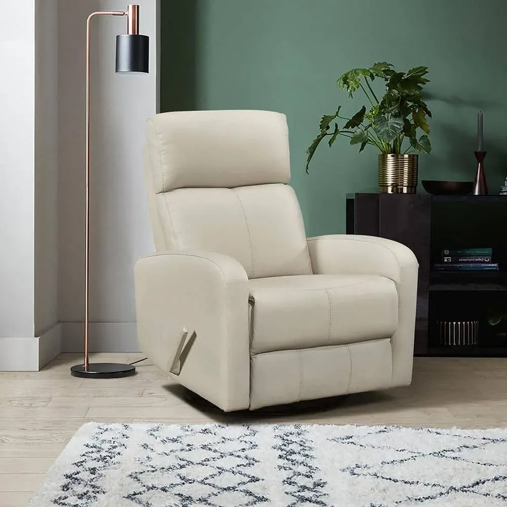 Lazzara  Maryvale Beige Leather Manual Swivel Glider Recliner (Lazzara Maryvale Beige Leather Manual Swivel Glider Recliner) - image 1