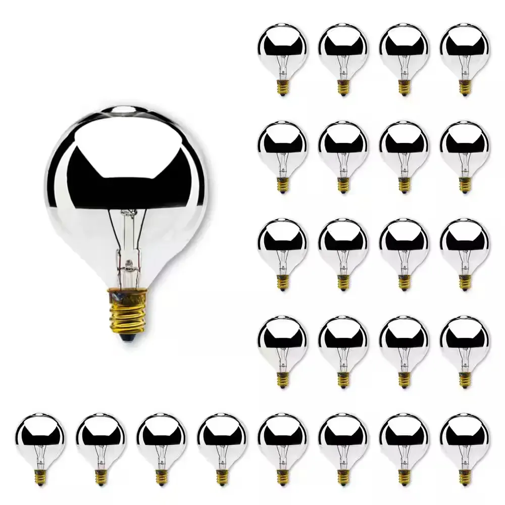 40-Watt Warm White Light G12 (E12) Candelabra Screw Base Dimmable White Incandescent Light Bulb, 2700K (25-Pack) - image 1