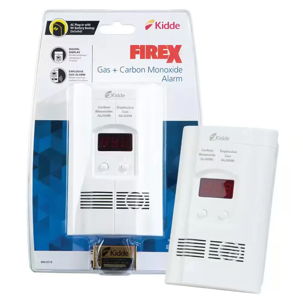 Firex Plug-In Explosive Gas and Carbon Monoxide Detector, 9V Battery Backup, 900-0113 - image 1