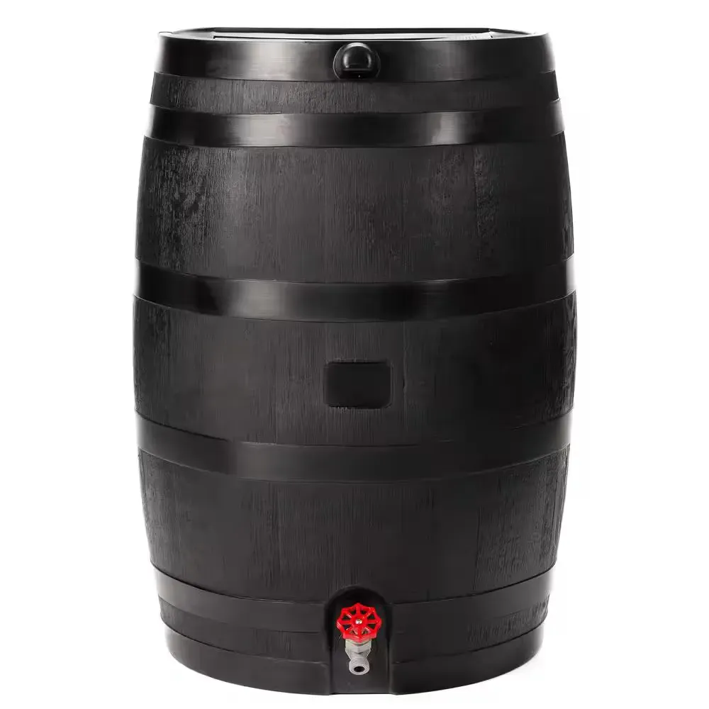 50 Gal. Rain Barrel Black Colour with Plastic Spigot - image 1