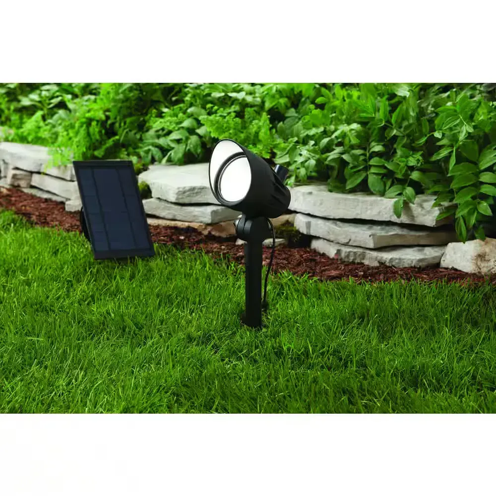 100 Lumen Black LED Outdoor Solar Metal Spotlight with with Adjustable Lamp Head - image 1