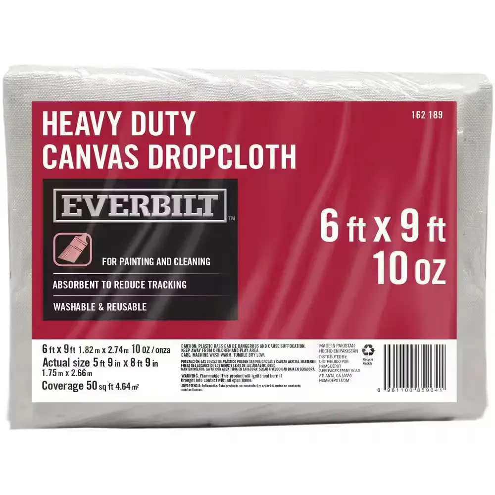 *** Pack of 6 *** 6 ft. x 9 ft. Heavy Duty Canvas Drop Cloth - image 1
