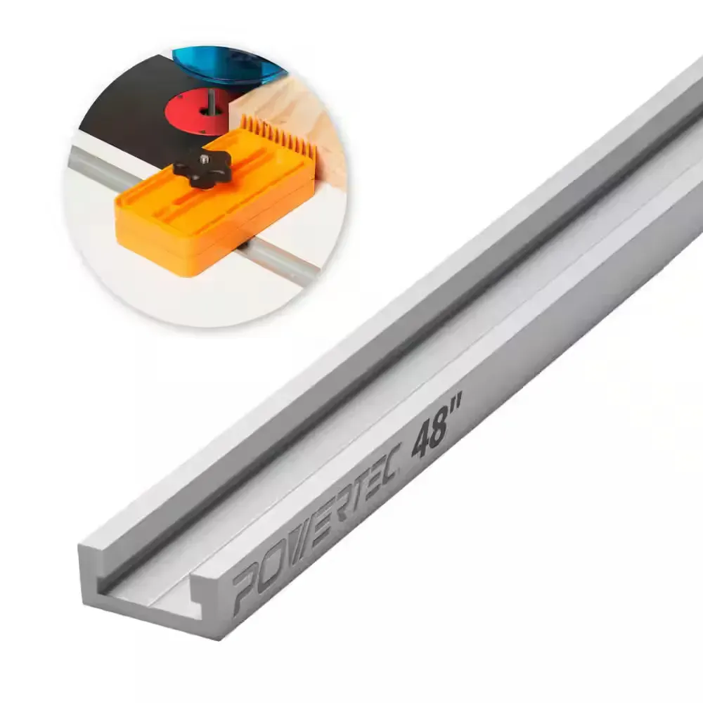 48 in. Aluminum Miter T-Track for Router Table, Works with Table Saw Sled, Miter Gauge, Featherboard, Miter Bar - image 1