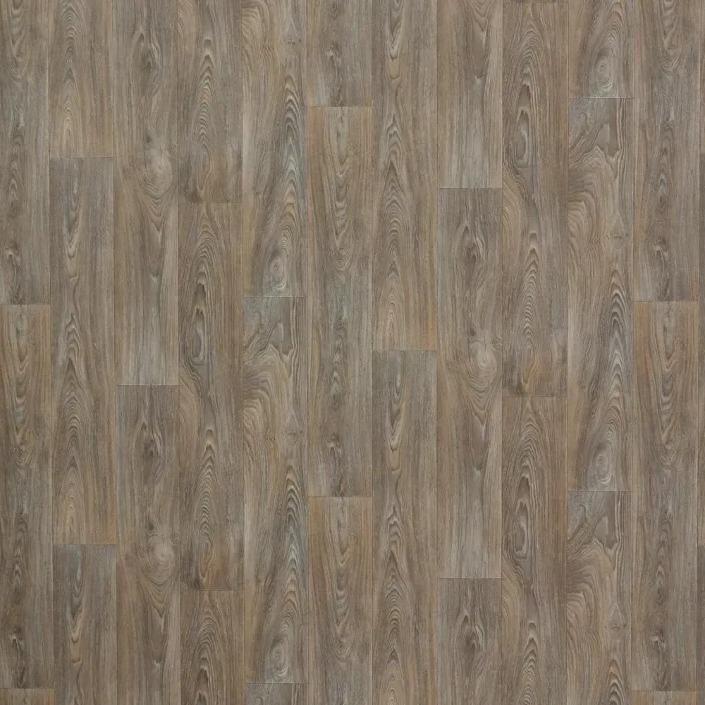 Scorched Walnut Grey Wood 10 MIL x 12 ft. Wide x Cut to Length Waterproof Vinyl Sheet Flooring - image 1