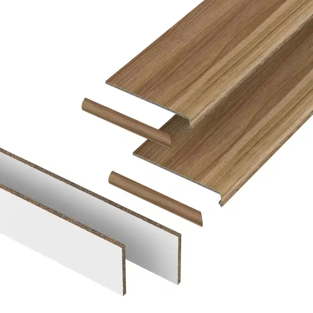 *** Pallet of 9 box with set of 2 (18 piece) *** Clermont 43.18 mm. T x 48 in. L x 12.2 in. W Stair Tread, Riser & Return Kit (Set of 2) - image 1