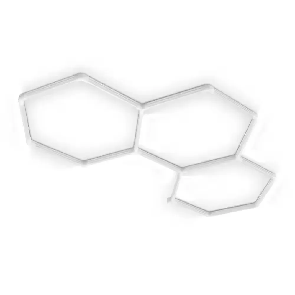 2.5 ft. Integrated LED 3 Grid Flexagon White Strip Light Fixture 4000K - image 1