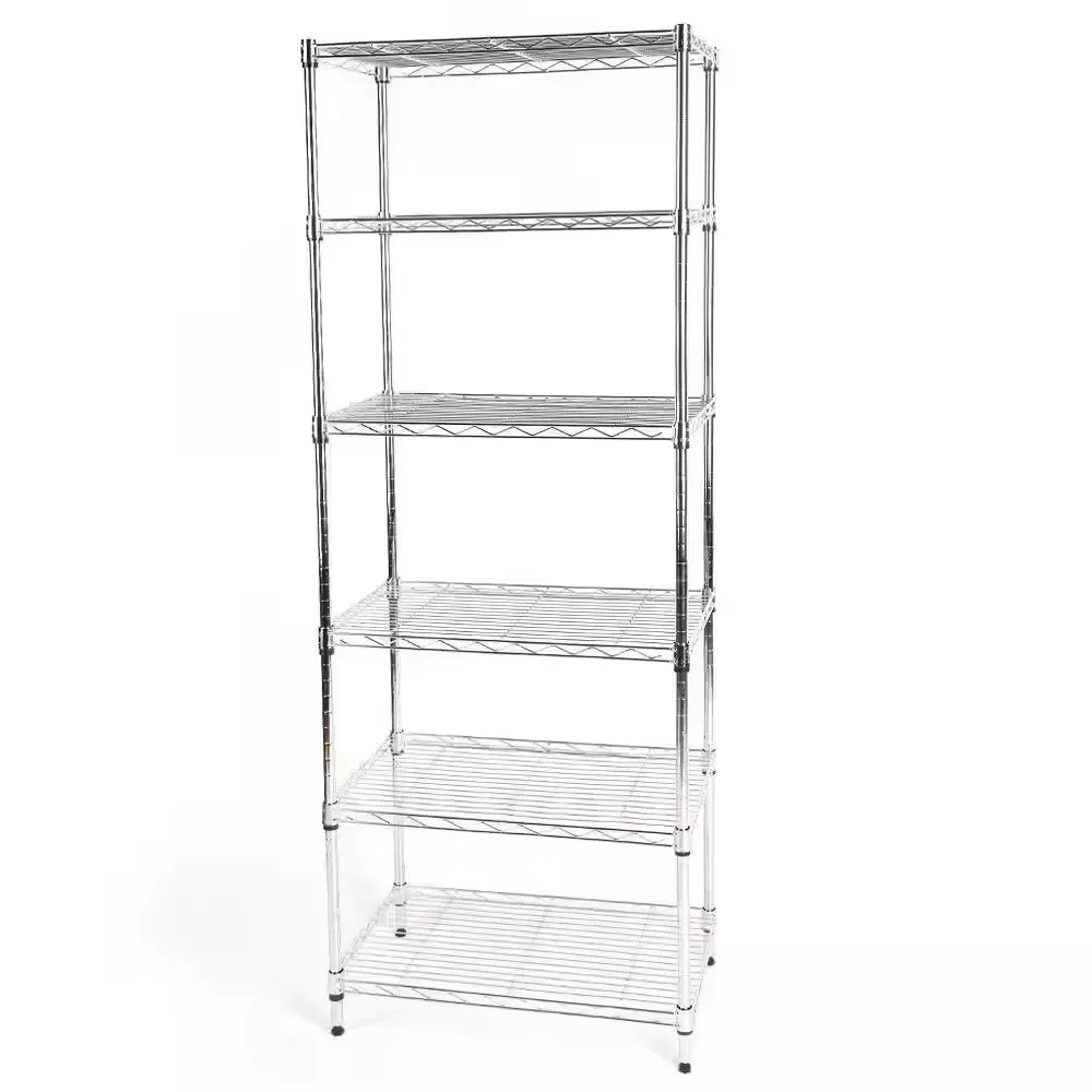 6-Tier Steel Wire Shelving Unit in Chrome (24 in. W x 60 in. H x 14 in. D) - image 1