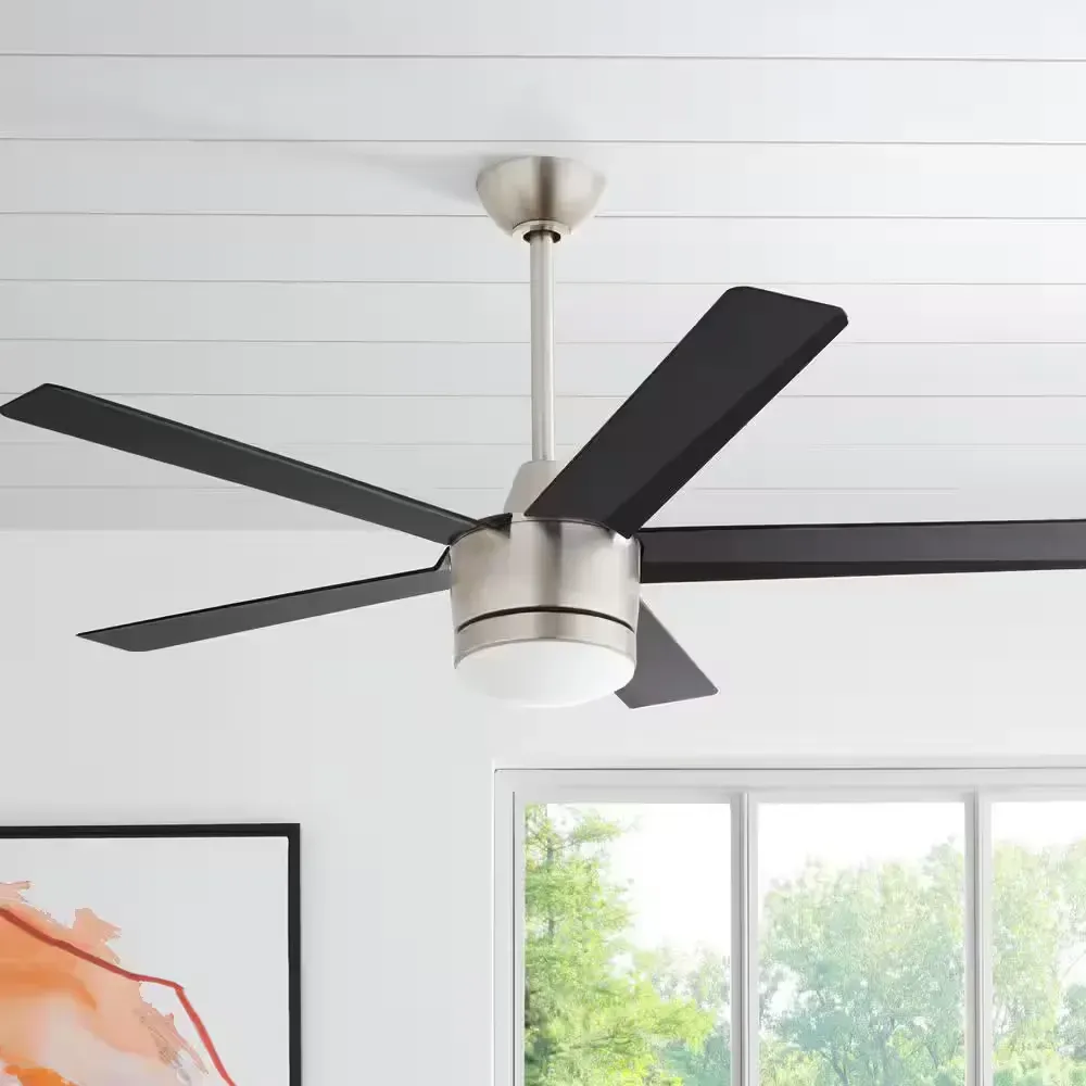 ***It is missing the lamp.***Merwry 52 in. Integrated LED Indoor Brushed Nickel Ceiling Fan with Light Kit and Remote Control - image 1