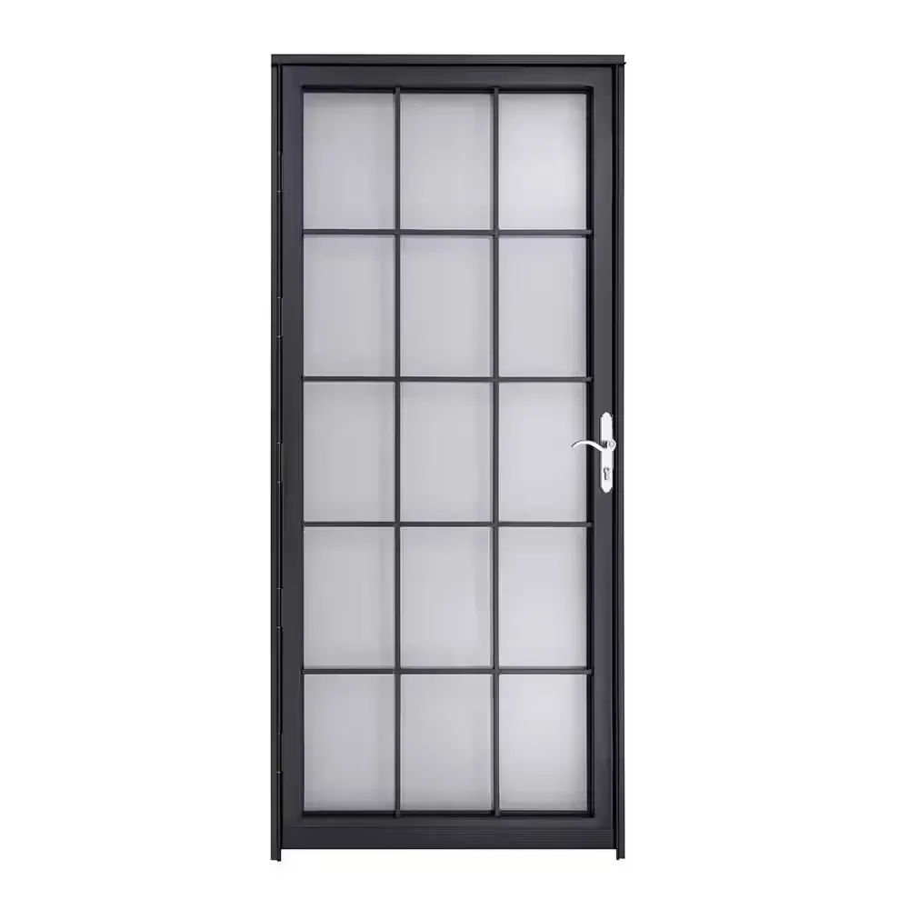 Estate 36 in. x 80 in. Universal/Reversible Black Steel Storm Security  Door - image 1