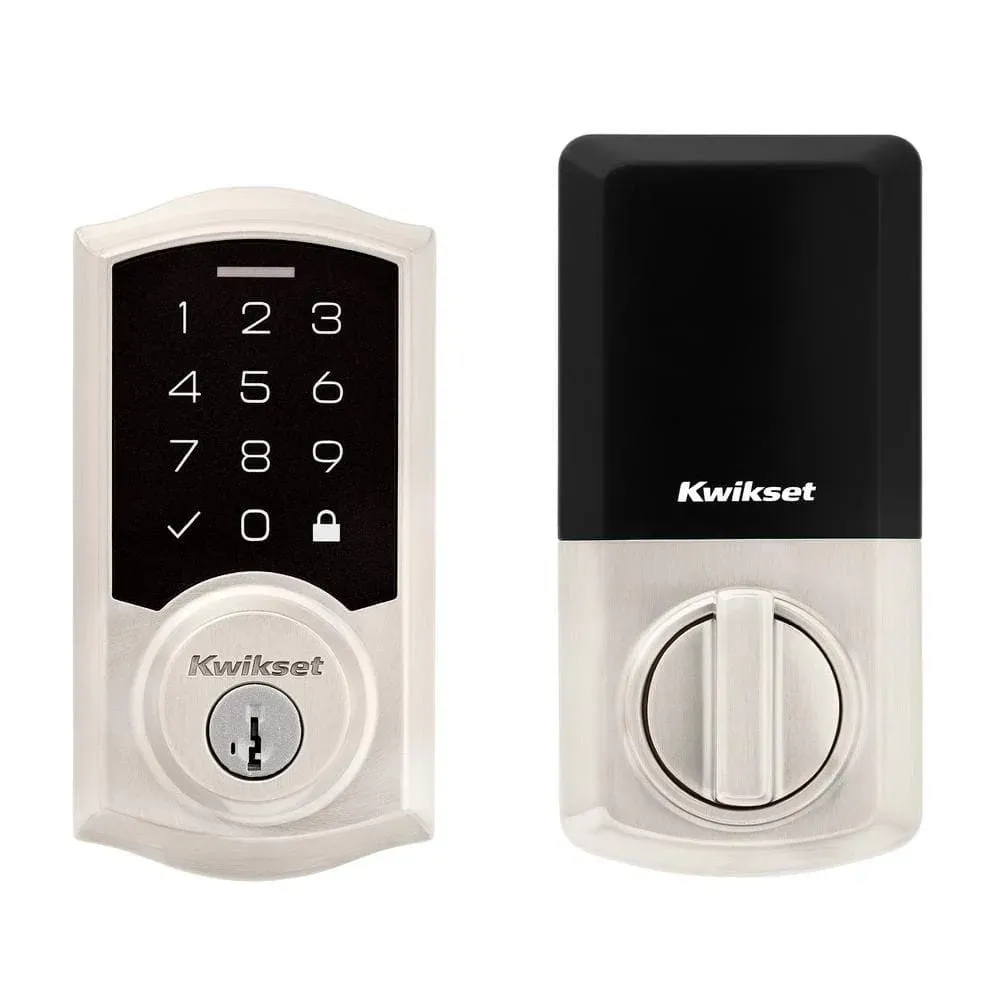 Kwikset SmartCode 270 Traditional Satin Nickel Touchpad Single Cylinder Electronic Deadbolt Featuring SmartKey Security - image 1