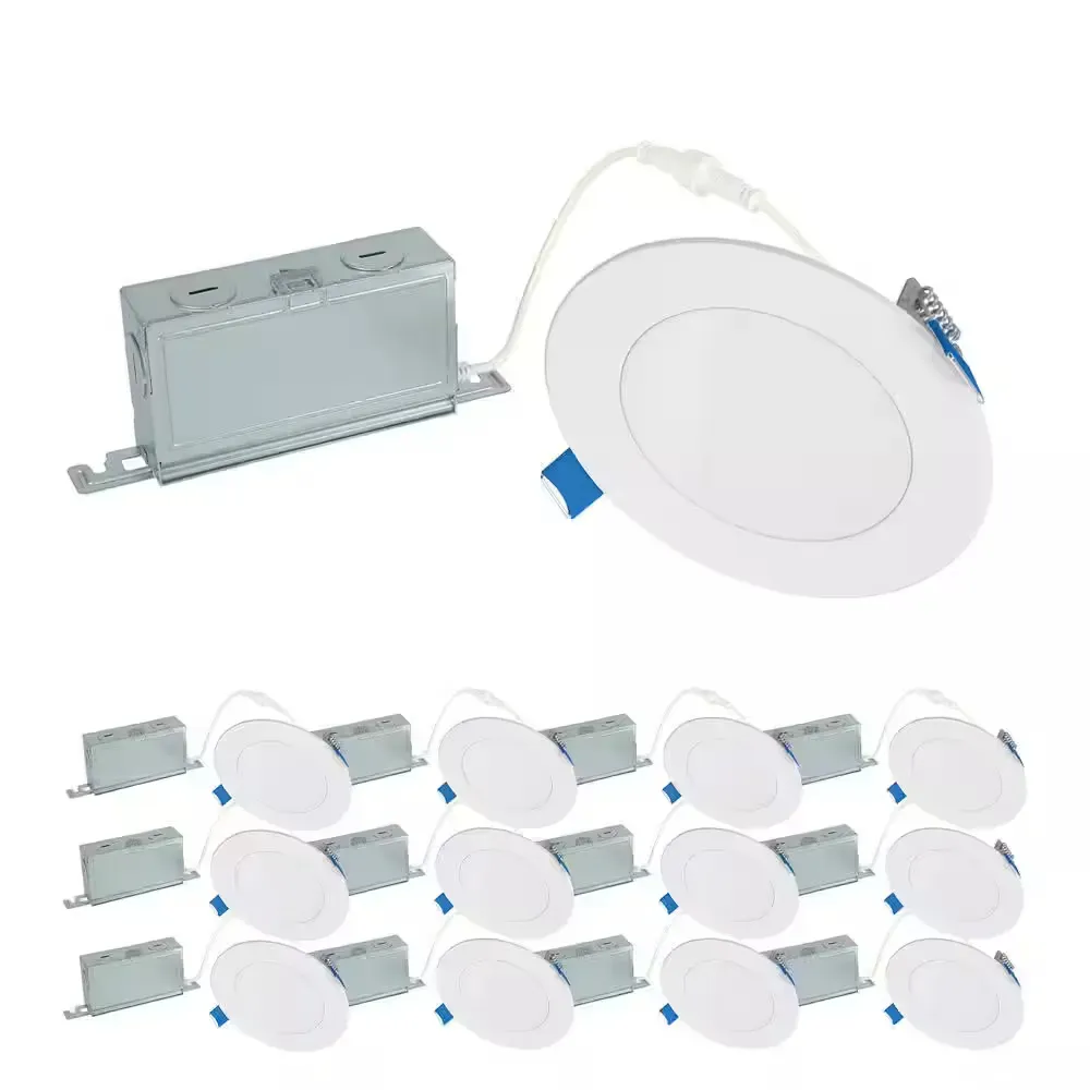 HLBSL 4 in. Canless Integrated LED, 600 Lumens, 5CCT, White (12-Pack) - image 1