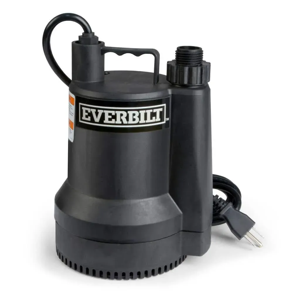 Everbilt 1/6 HP Plastic Submersible Utility Pump - image 1