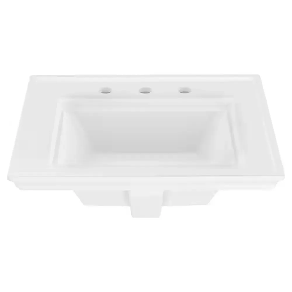 Town Square S  24 in. x 19.06 in. Drop-In Sink 8 in. Widespread Bathroom Sink In White Fireclay - image 1