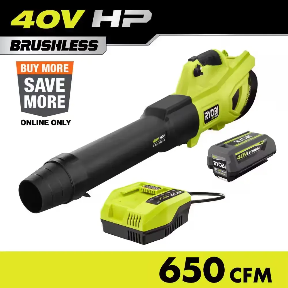 *** non functional 40V HP Brushless Whisper Series 160 MPH 650 CFM Cordless Battery Leaf Blower with 4.0 Ah Battery and Charger - image 1