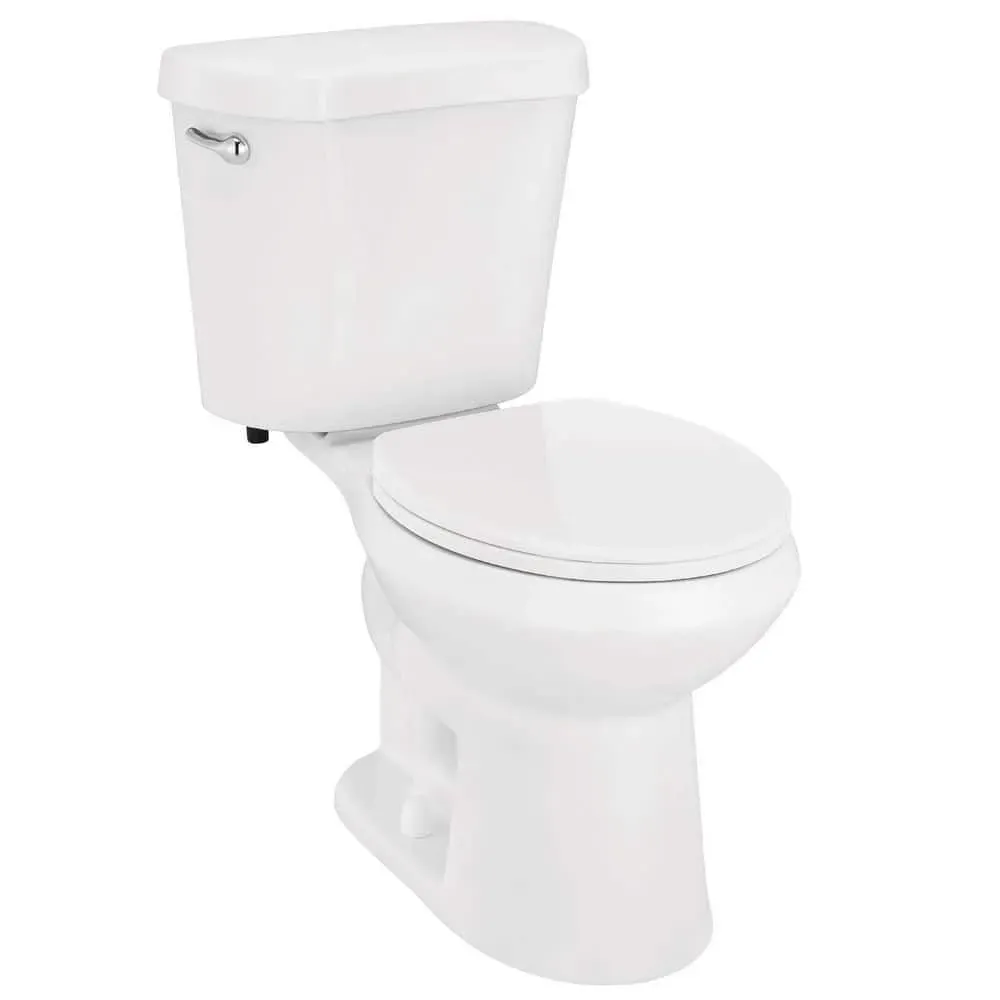 Glacier Bay 12 in. Rough In Two-Piece 1.28 GPF Single Flush Round Toilet in White, Seat Included - image 1