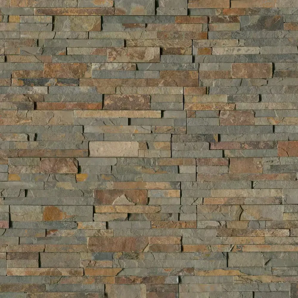 *** Case of 8 ( 48  sq. ft./Case)*** Natural Earth Ledger Panel 6 in. x 24 in. Splitface Slate Wall Tile (6 sq. ft./Case) - image 1