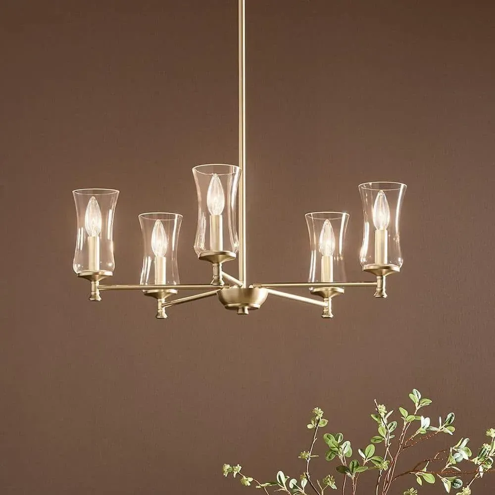 KICHLER Taresa 5-Light Chandelier with Clear Glass in Champagne Bronze - image 1