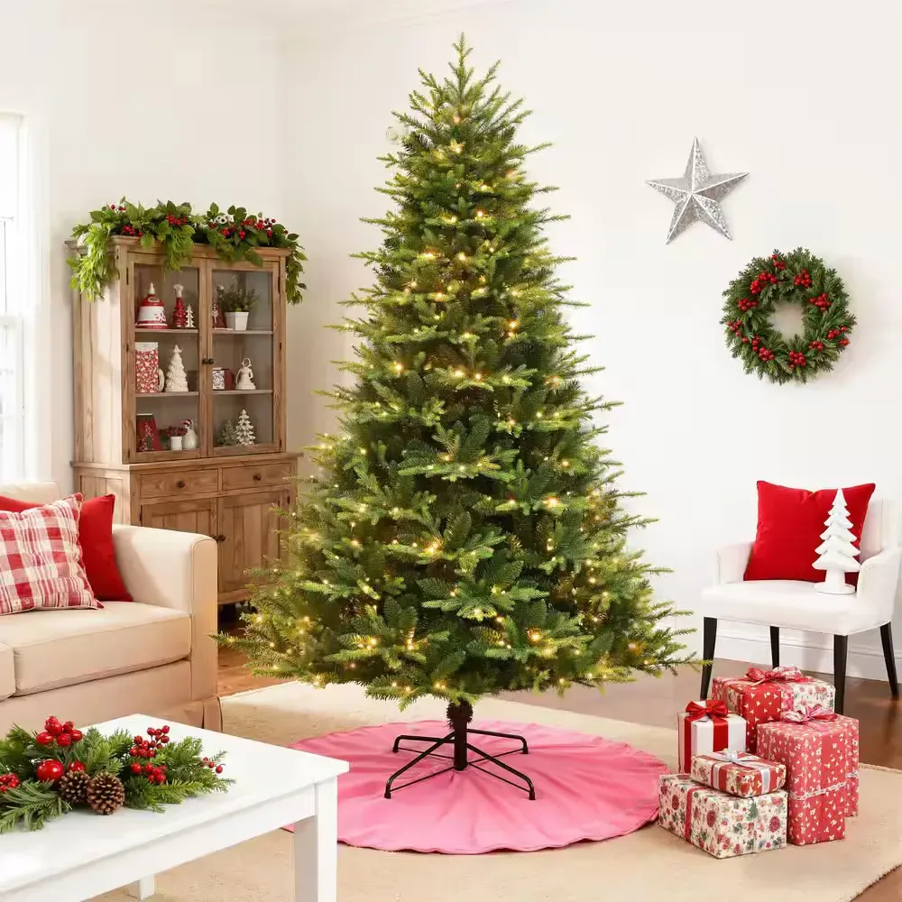 7.5 ft. Pre-Lit Artificial Christmas Tree with 750 LED Lights, 32 Light Modes, Remote Control, and Timer Function - image 1