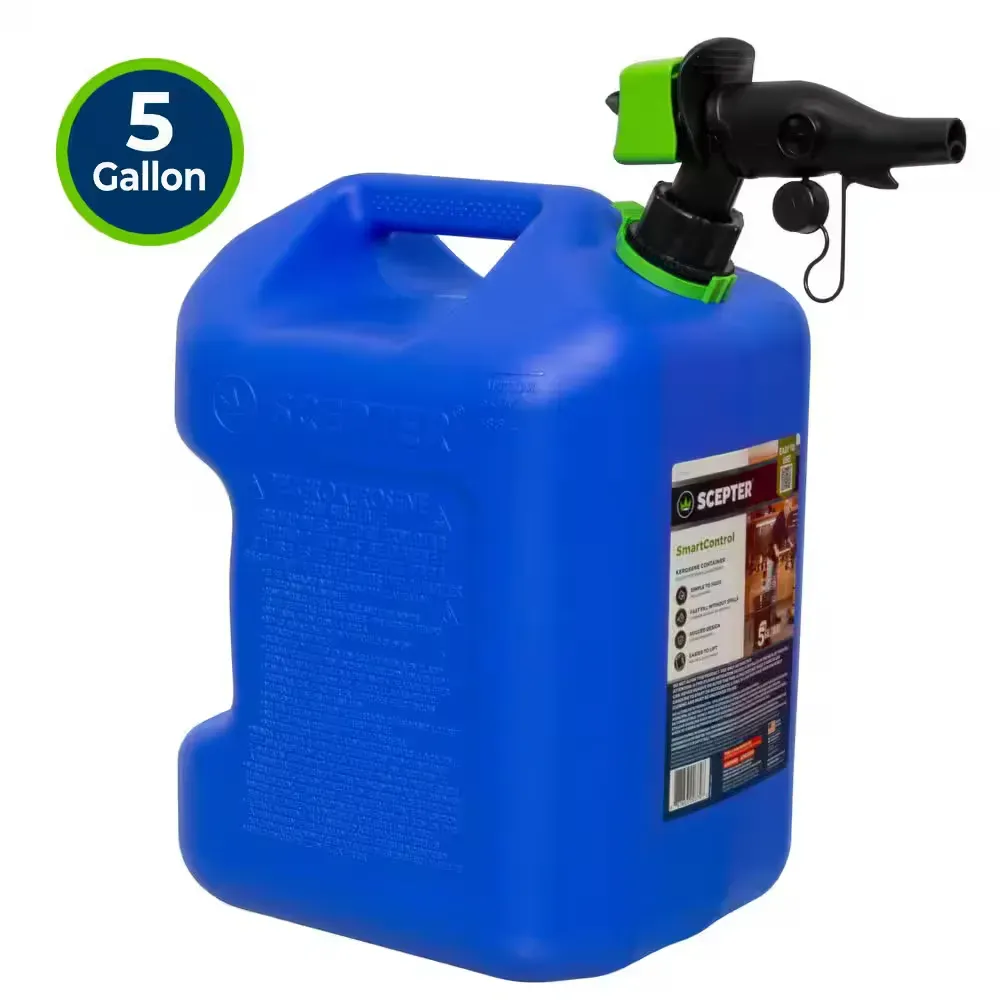 5 Gal. Smartcontrol Kerosene Can with Rear Handle, Blue Fuel Container - image 1