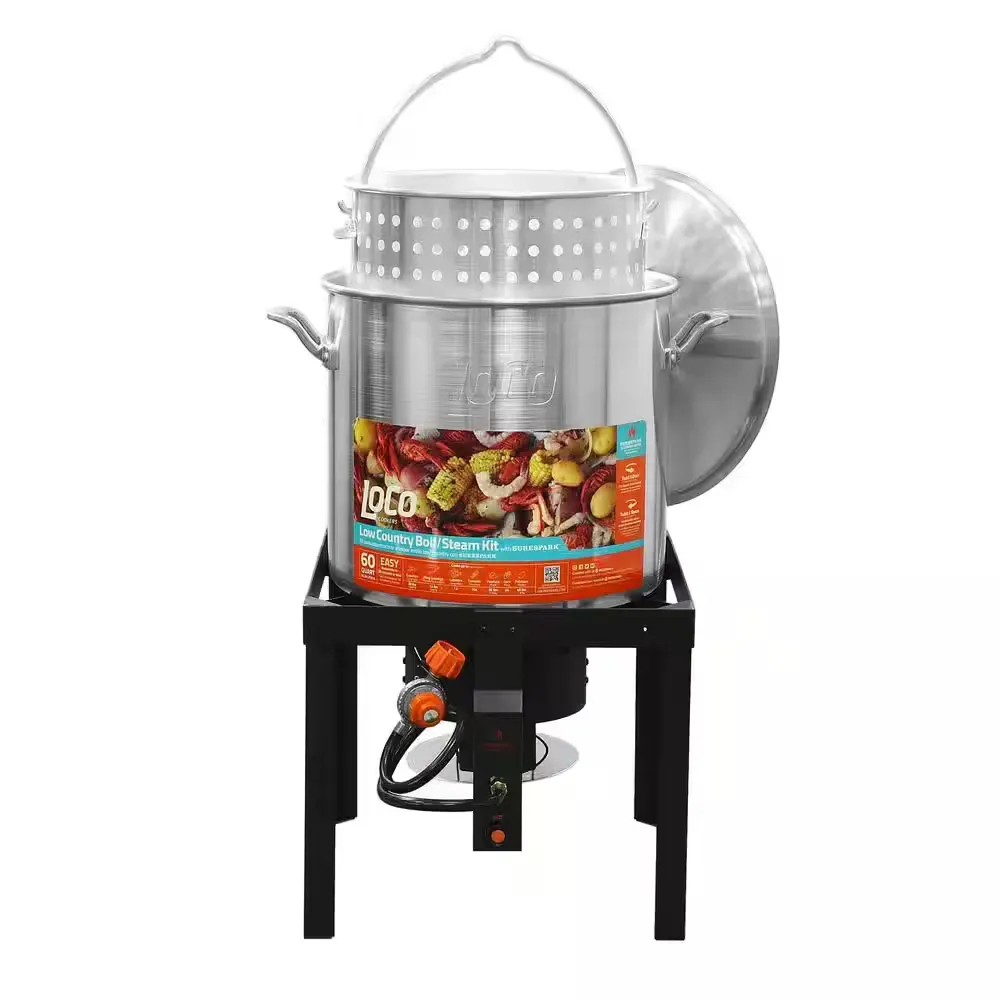 60 qt. SureSpark Crawfish Boiler with Basket and Stand - image 1