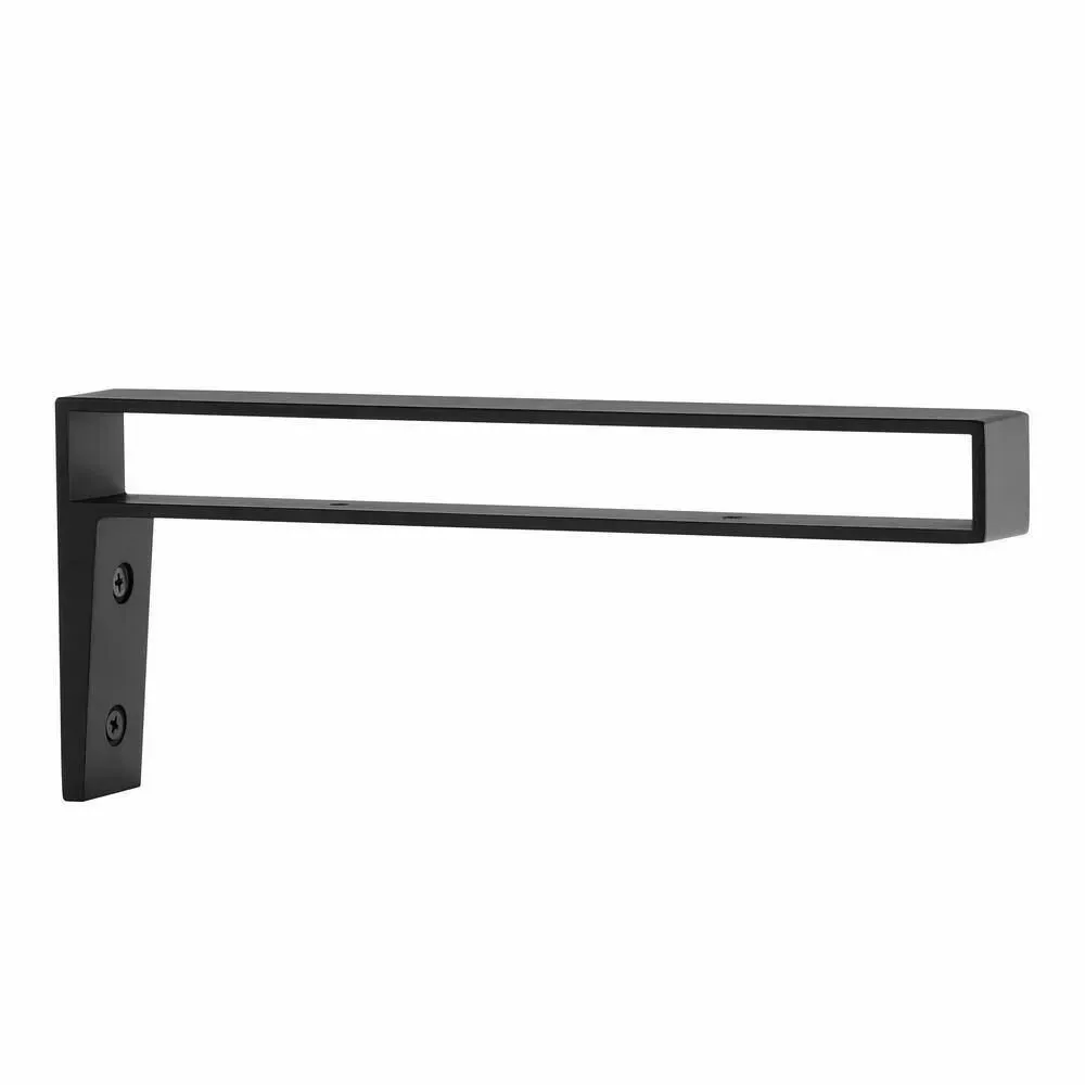 *** pack of 8***10 in. Matte Black Strap Bracket for Wood Shelving - image 1