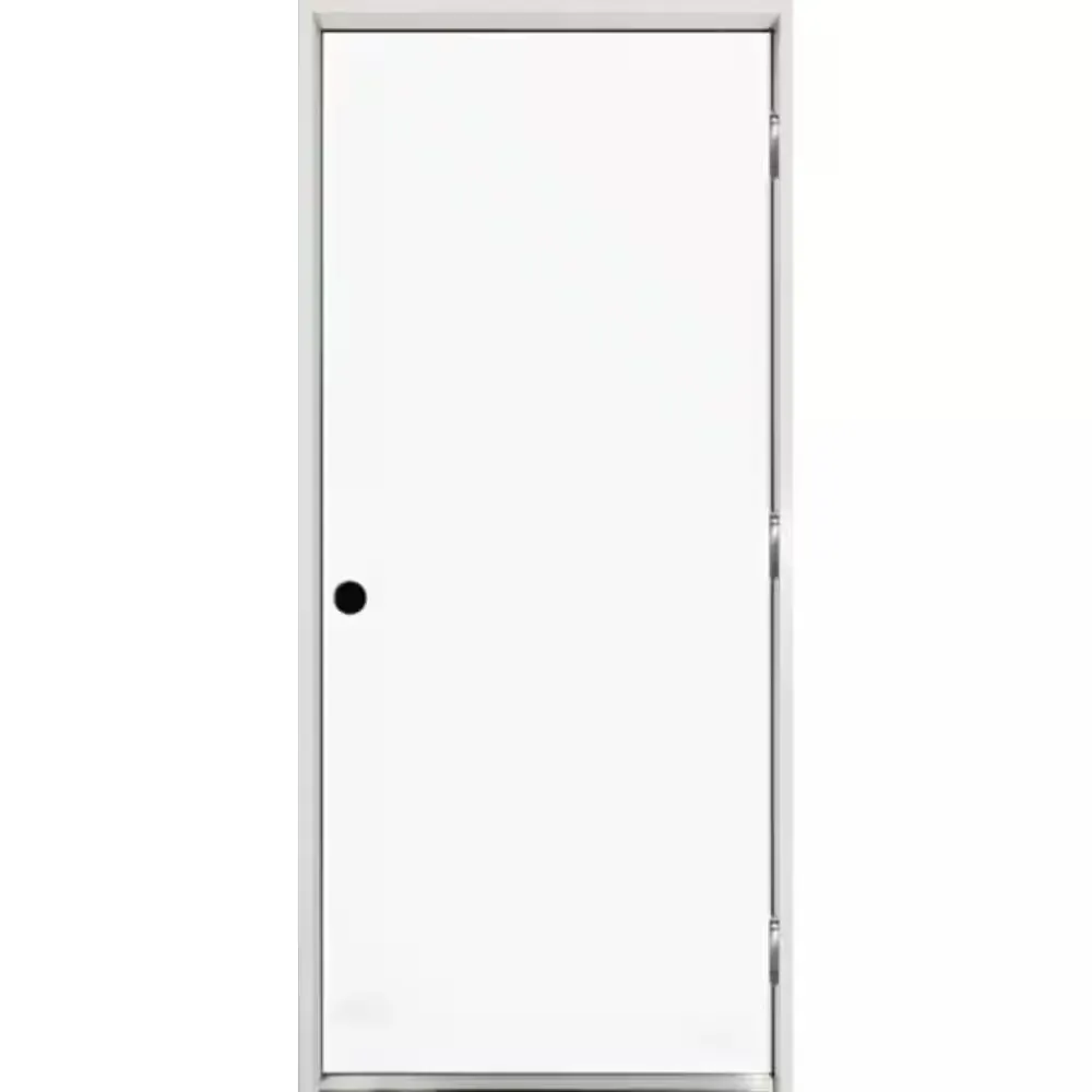 **broken frame**24 in. x 80 in. Premium Flush Primed White Left-Hand Outswing Steel Prehung Front Door with 4-9/16 in. Frame - image 1