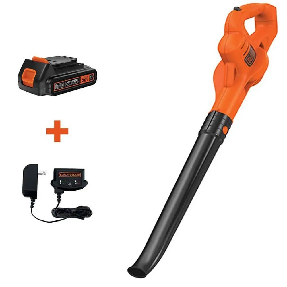 BLACK+DECKER 20V MAX 130 MPH 100 CFM Cordless Battery Powered Handheld Leaf Blower Kit with (1) 1.5Ah Battery & Charger - image 1