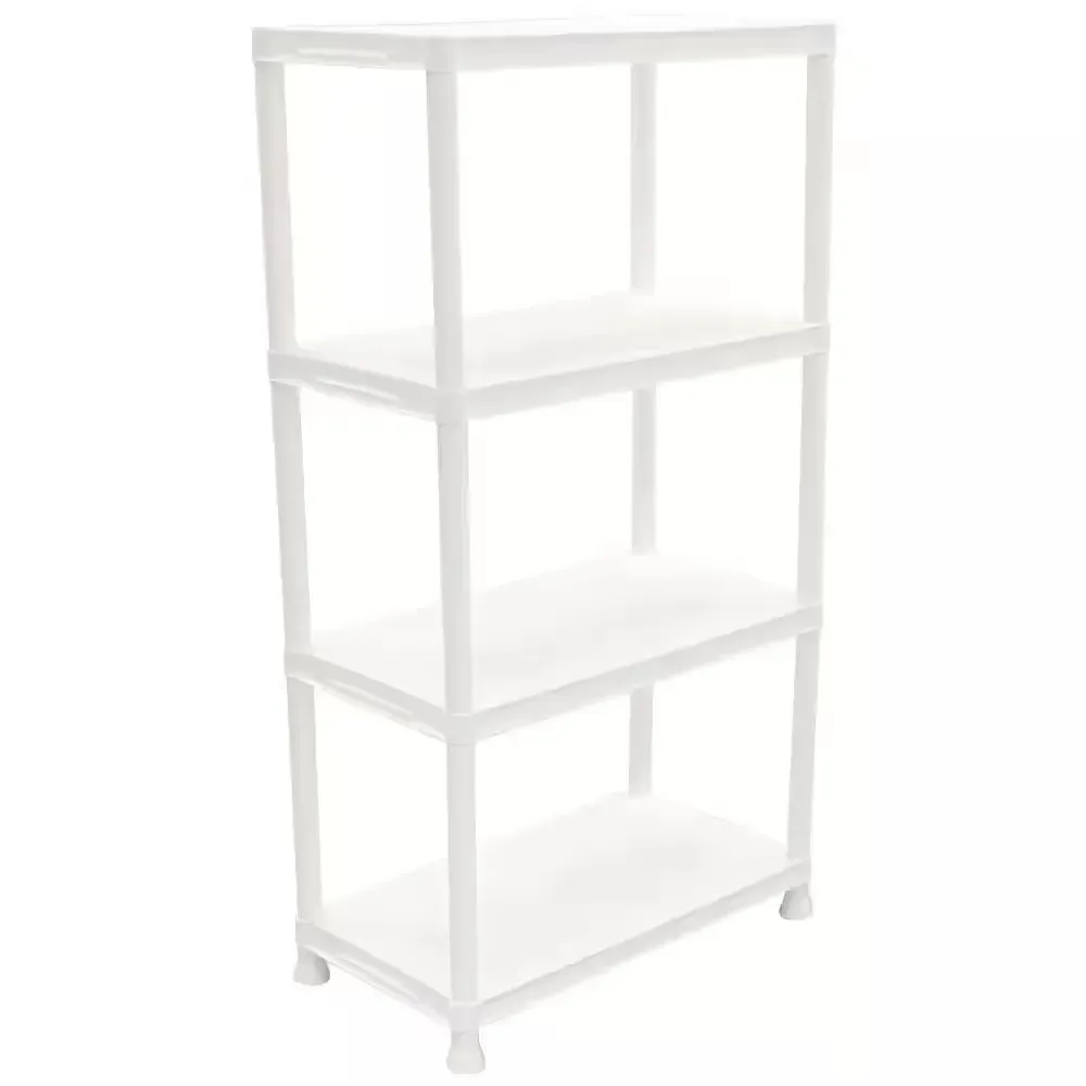 4-Tier Easy Assembly Multi-purpose Plastic Garage Storage Shelving Unit in Gray (28 in. W x 52 in. H x 15 in. D) - image 1