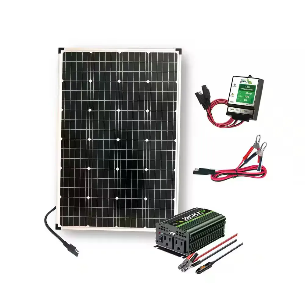110-Watt Polycrystalline Solar Panel with 300-Watt Power Inverter and 11 Amp Charge Controller - image 1