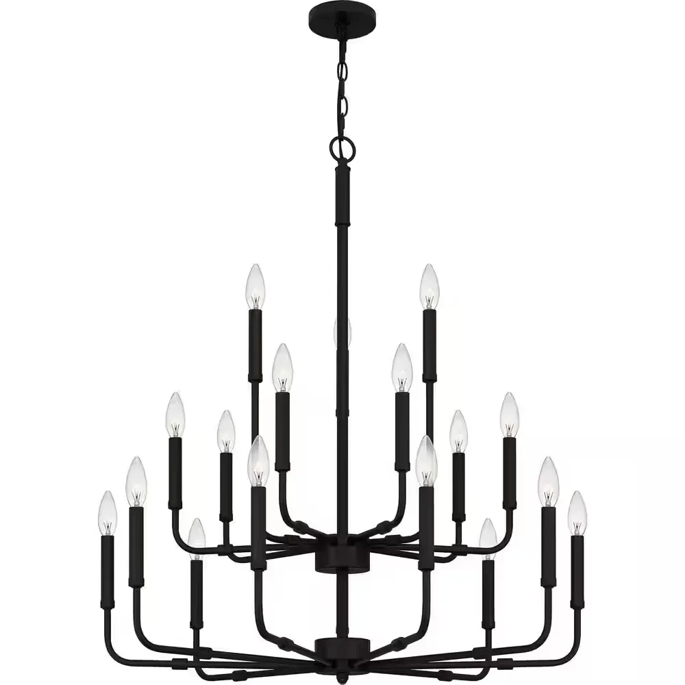 Abner 18-Light Matte Black Chandelier - image 1