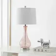 SAFAVIEH Finnley Antique Rustic 27.5 in. H Table Lamp, Light Blush (Finnley 27. 5 in. Light Blush Crackle Table Lamp with Off White Shade) - image 2