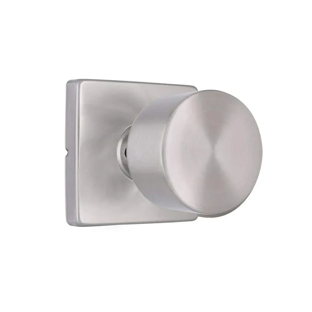 Home Decorators Collection Ridgeway Satin Nickel Passage Hall/Closet Door Knob with Square Rose - image 1