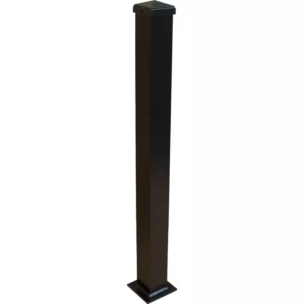 3 in. x 3 in. x 44 in. Textured Black Aluminum Post with Welded Base - image 1