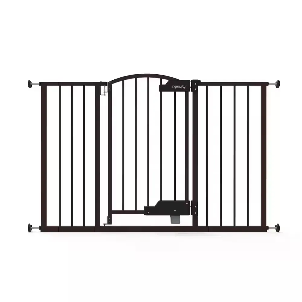 Thruway 52W Series Hands-Free GlideOpen Pressure/Hardware Mounted Pet and Baby Gate, 24"-52" Wide, 33" Tall - Espresso - image 1
