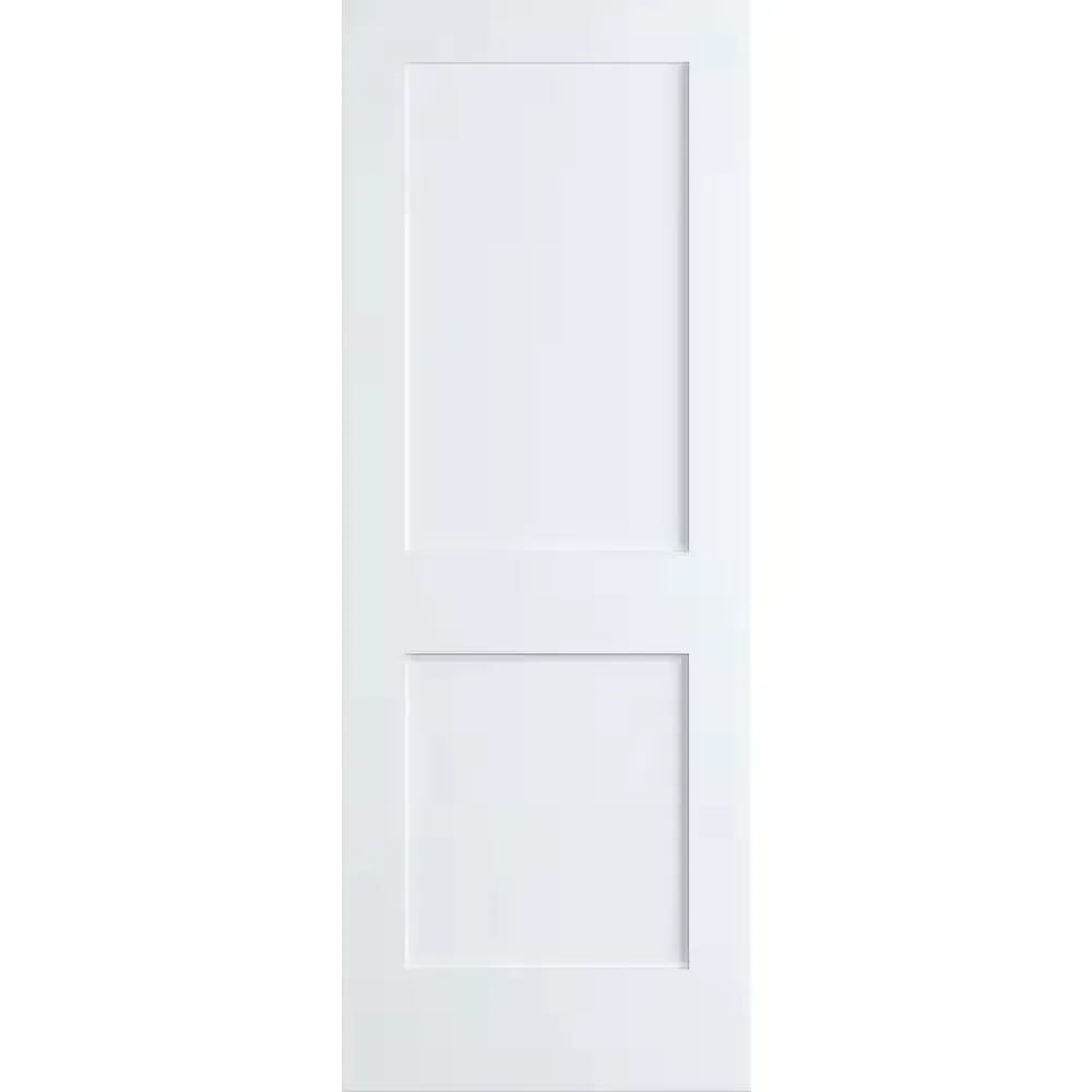 28 in. x 80 in. White 2-Panel Shaker Solid Core Pine Interior Door Slab - image 1