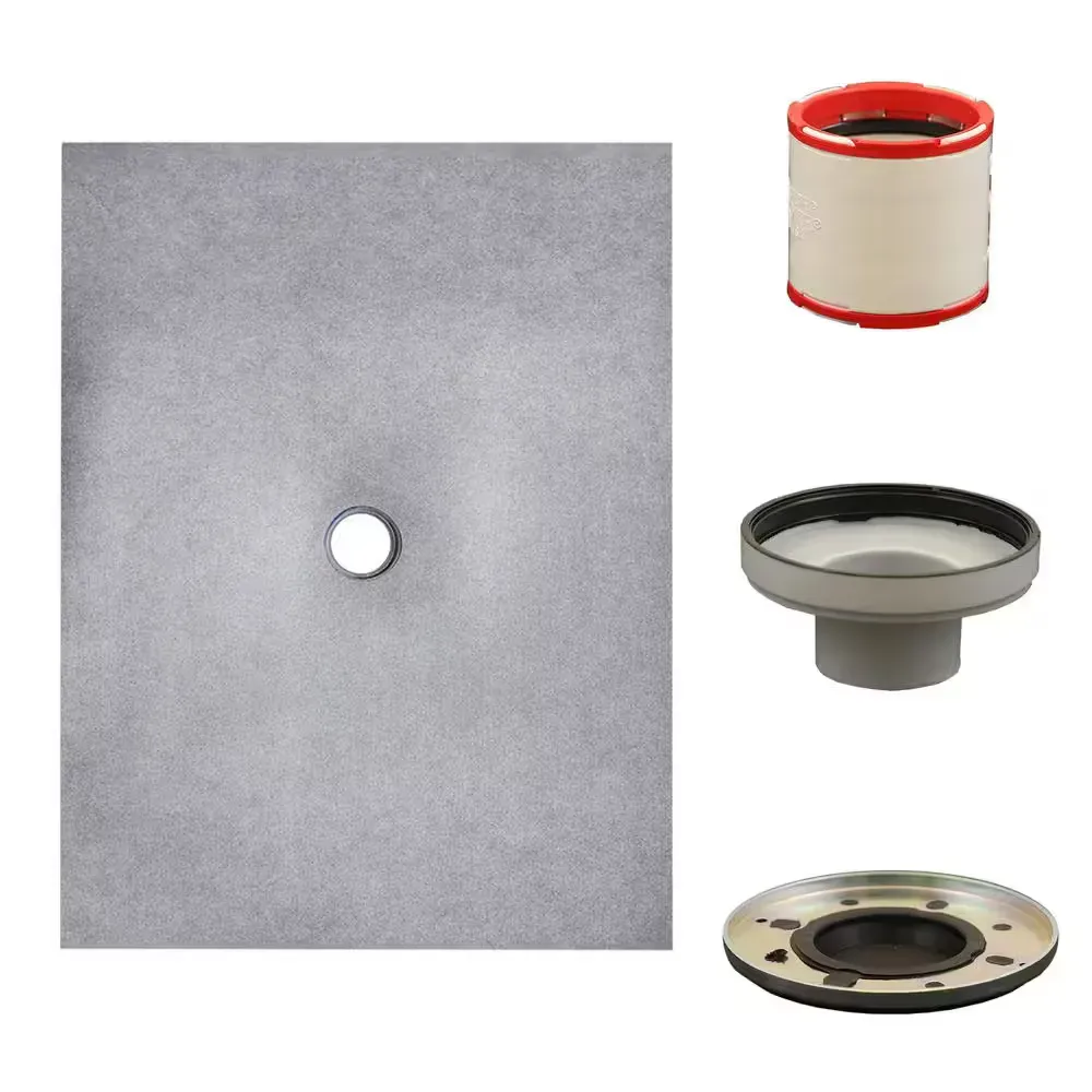 Watershield Shower System 36 in. x 48 in. Waterproof Center Drain Shower Tray With Drain Assembly - image 1