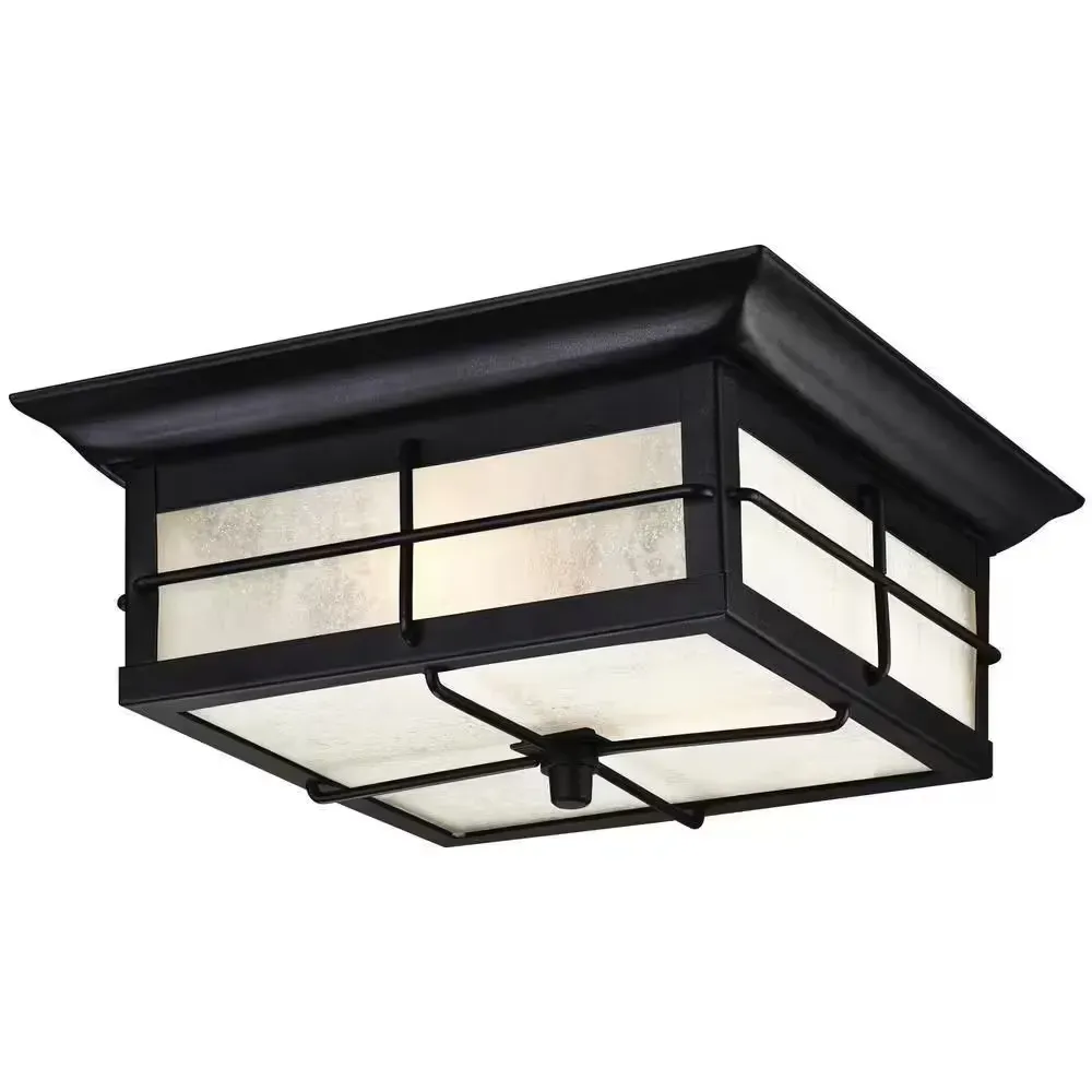 Orwell 2-Light Textured Black Outdoor Flushmount - image 1