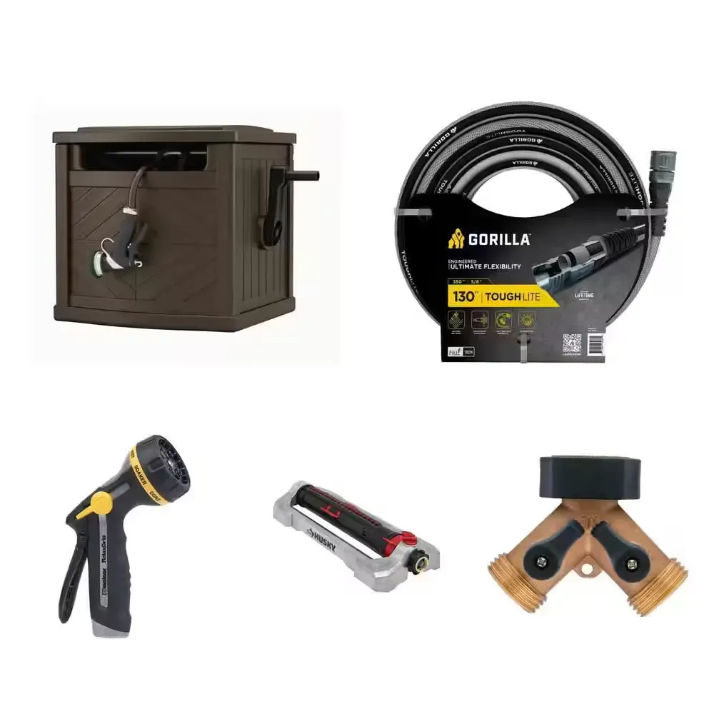 Garden Watering Essentials Kit with Hose Reel, Gorilla Hose, and Accessories - image 1