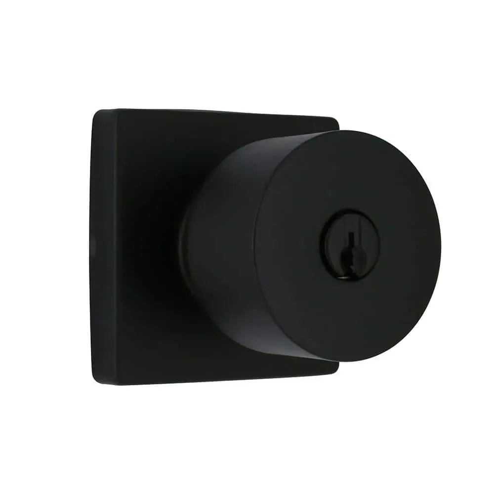 Home Decorators Collection Ridgeway Matte Black Keyed Entry Door Knob with Square Rose Featuring Dual Keyway - image 1