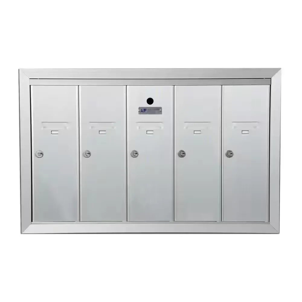 Recessed Wall Mount Vertical Mailbox with 5 Compartments in Anodized Aluminum - image 1