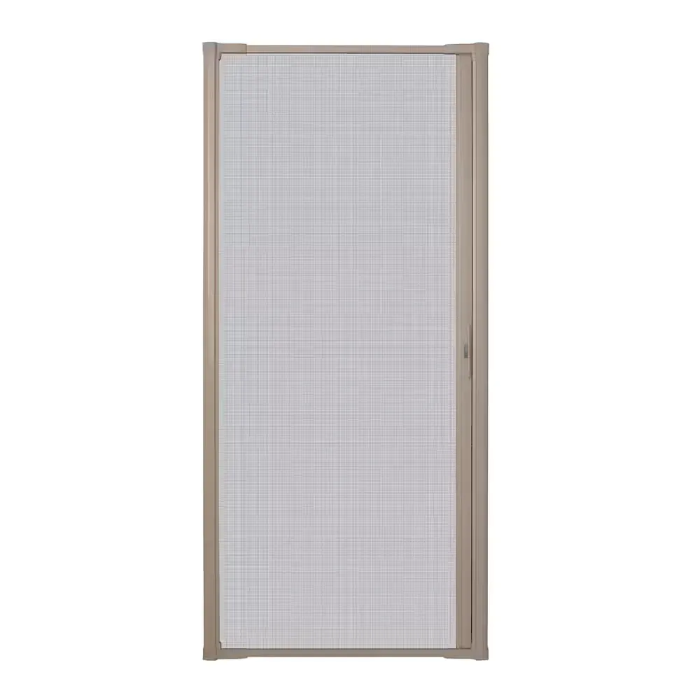 36 in. x 80 in. LuminAire Sandtone for Single Entry Door 32 in.-36 in. Universal Handed Aluminum Retractable Screen Door - image 1
