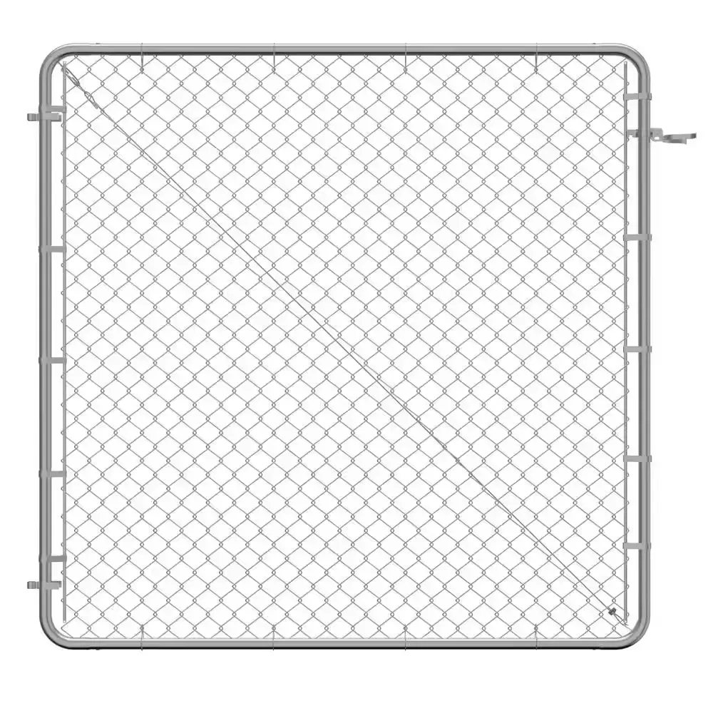 24-72 in. W x 70 in. H Expandable Round Corner Powder Coated Galvanized Steel Gate Frame for Chain Link Fence Kit - image 1