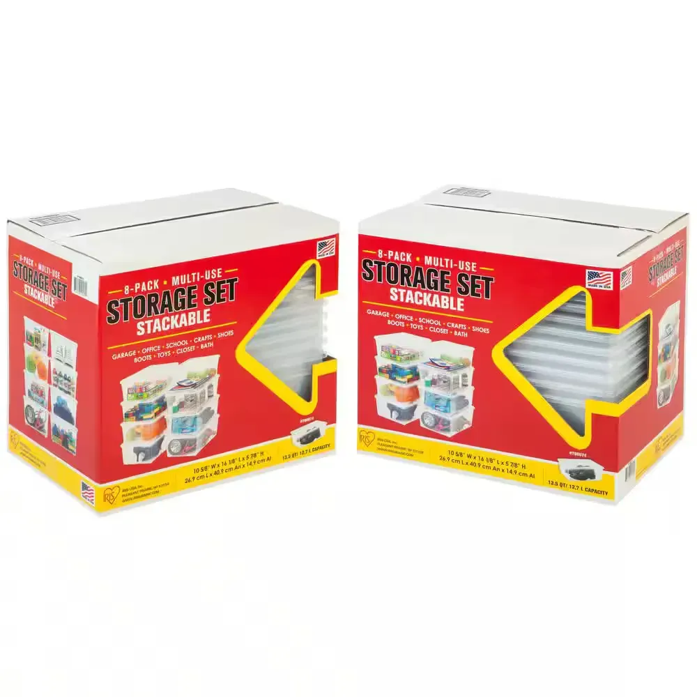 IRIS 8-Pack Multi-Use Stackable Storage Set with Lids, 13.5 Quart - image 3