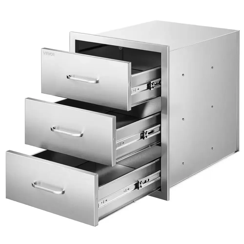 Outdoor Kitchen Drawers 18.11 in. W x 23.23 in. D x 23.23 in. H, Triple-Access Stainless Steel Modular Drawer Cabinet - image 1