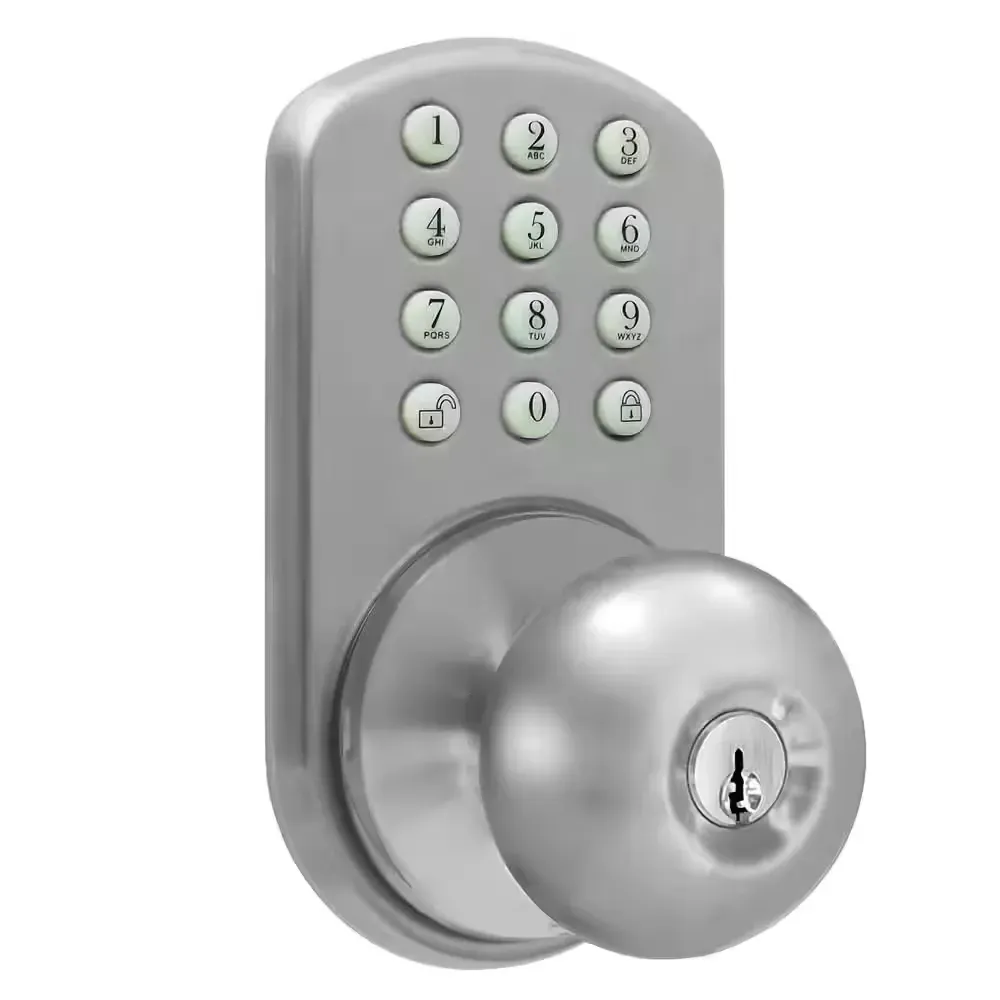 Keyless Satin Nickel Entry Door Knob - image 1