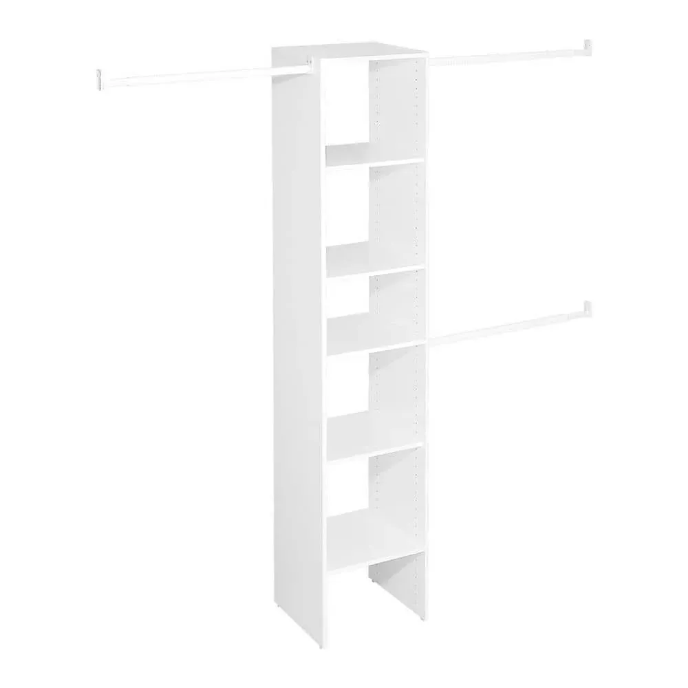 ClosetMaid Selectives 48 in. W - 112 in. W White Reach-In Tower Wall Mount 6-Shelf Wood Closet System - image 1