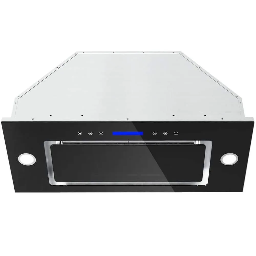 INATECK 30 in. 900 CFM Convertible Insert Range Hood with 4-Speed Control, Lights in Stainless Steel with Black Tempered Glass - image 1